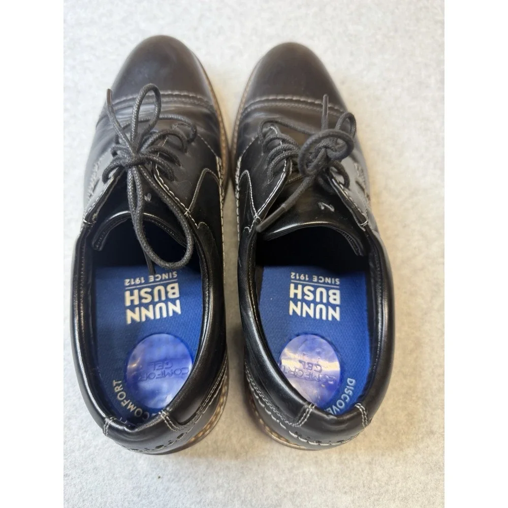 Nunn Bush Centro Formal Flex Leather Oxford Shoes Mens 9 Black  Cap Toe